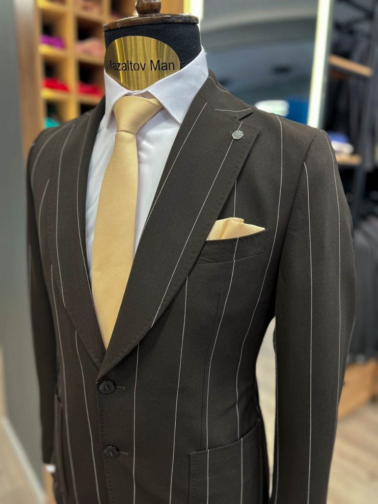 Костюм MAZALTOVMAN 2-ка премиум Коричневый полоску