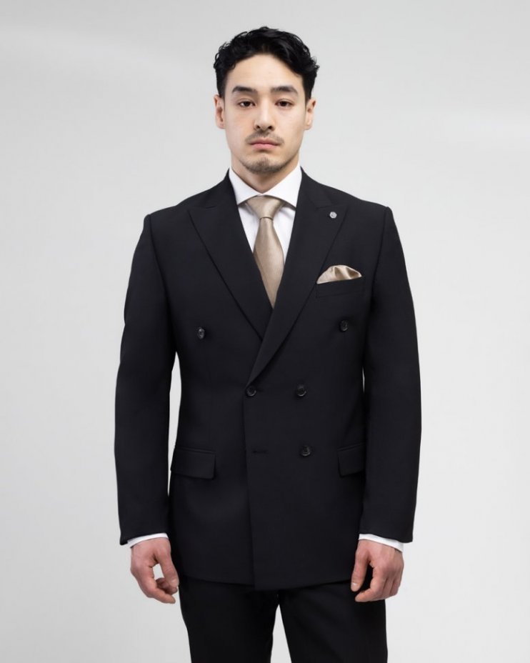 Двубортный костюм-тройка MAZALTOVMAN чёрный