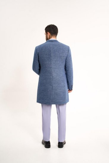 Пальто MAZALTOVMAN премиум Светло-синее фактурное