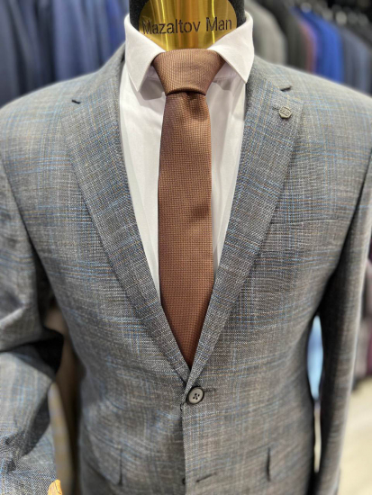 Пиджак MAZALTOVMAN Серый в микроклетку