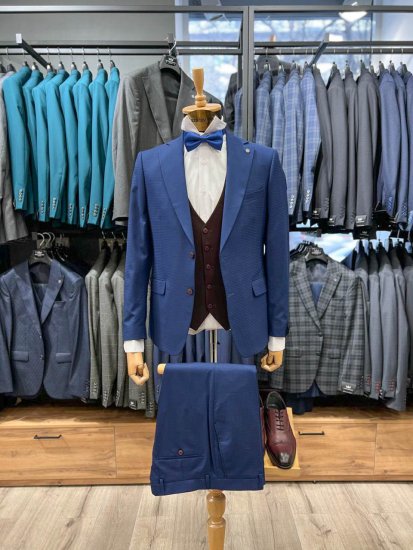 Костюм MAZALTOVMAN 3-ка премиум Синий в клетку