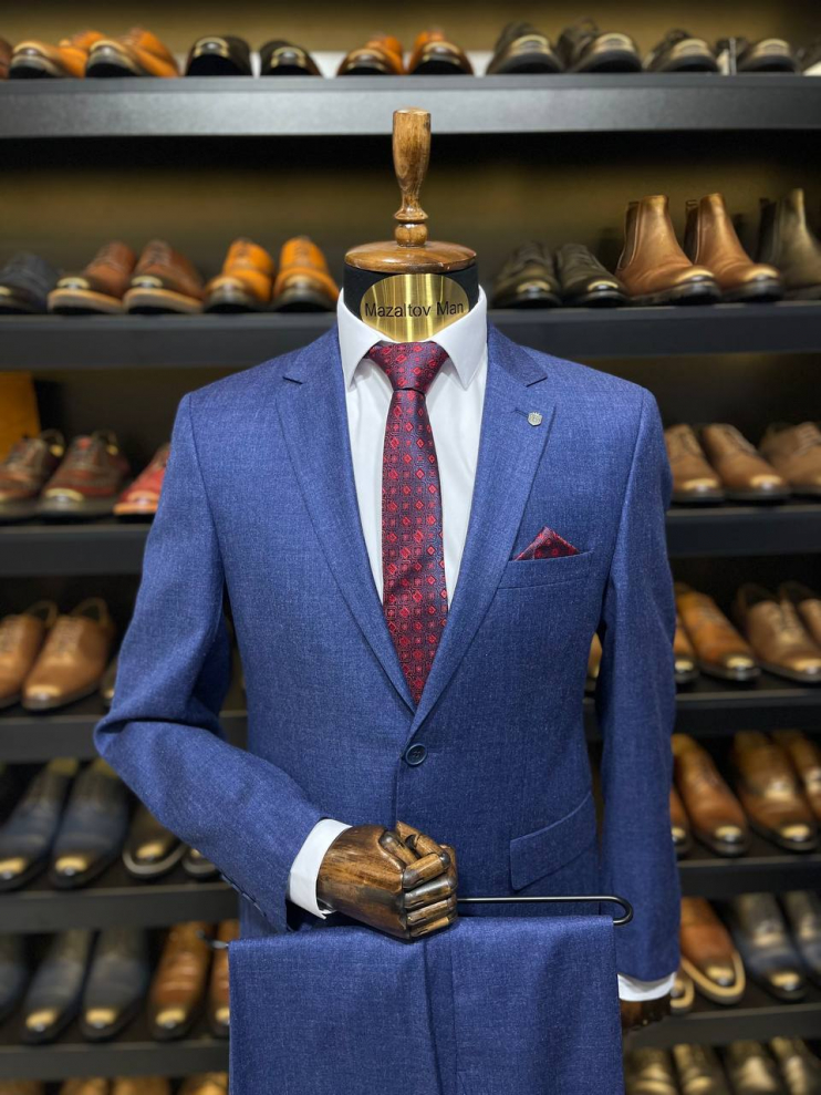 Костюм БЕД 2-ка Синий фактурный