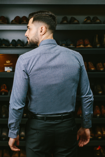 Рубашка GLR Серая микроклетка