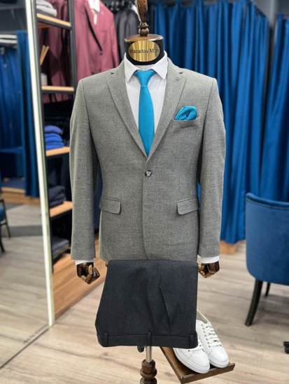 Пиджак ВАЛ Серый фактурный