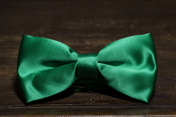 Галстук-бабочка Зеленая гладкая