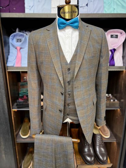 Костюм MAZALTOVMAN 3-ка Коричневый в клетку